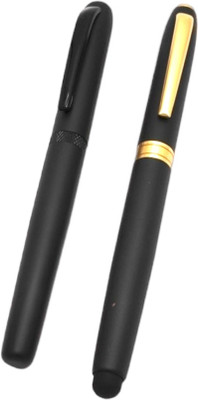 auteur Combo Of 2 Softy Roller Pens Black Body Magnetic Cap With 2 Free Black Refills Pen Gift Set(Pack of 2, Ink Color - Blue)