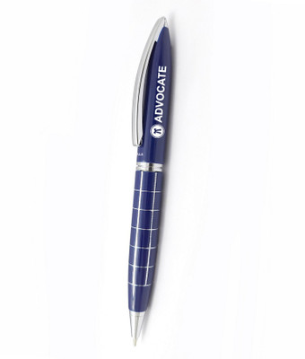 UJJi Check Pattern Advocate Logo Blue Ball Pen(Ink Color - Blue )