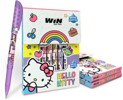Win Hello Kitty 30 Blue Pens | 0.7 mm Tip | Water Proof Ink | Smooth Writing | Dark Gel Pen(Pack of 30, Ink Color - Blue)