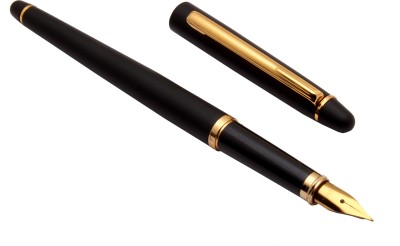 Ledos Wingsung 238 Matte Black Sleek Metal Body With Fine Nib & Golden Trims Fountain Pen(Ink Color - Aeromatic)