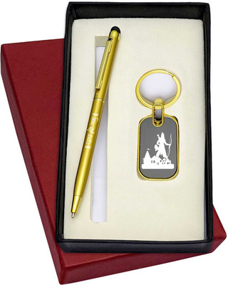 UJJi Jai Shri Ram Pen & Keychain Pen Gift Set(Pack of 2, Ink Color - Blue )