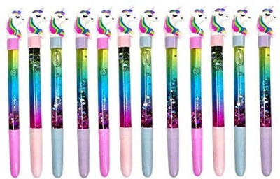 Chiisen PACK OF 12 PENS Gel Pen(Pack of 12, Ink Color - Blue)