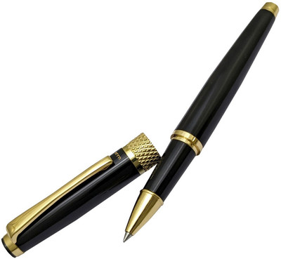 UJJi Black Body Brass Material Roller Ball Pen(Ink Color - Blue )