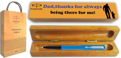 PARKER BETA NEO Blue CT BP With Wooden Thanks Dad Gift Pen Box and Gift Bag Ball Pen(Blue)