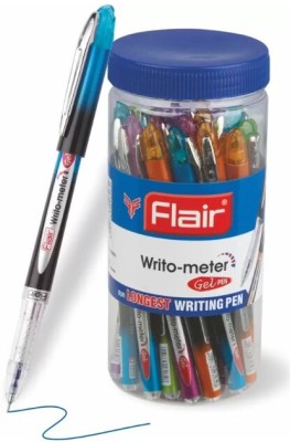 FLAIR Writo-meter Gel Pen(Pack of 20, Ink Color - Blue)