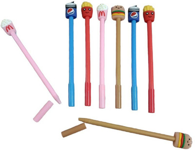 WINDO Fast Food PEN Gel Pen(Pack of 6, Ink Color - Multicolor)