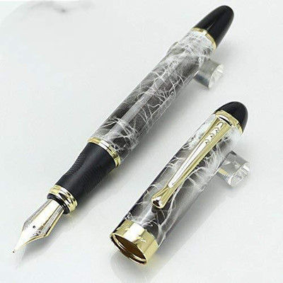 KIRA Luxury Designed 0.7mm Broad Nib 18KGP Golden Trim, Advance Clip design Fountain Pen(Ink Color - Brown)
