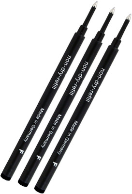 auteur 3 Pack - Black Fine Tip Schmidtt 888 Roller Ball Pen Refill(Pack of 3, Ink Color - Black)