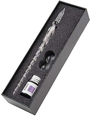 Qalam Kaari Crystal Glass Dip Pen And Ink Set Calligraphy(Ink Color - Assorted)