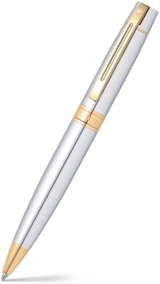 SHEAFFER Gift 300 | E9342 Bright Chrome With Gold Tone Trim | Premium Ball Pen(Ink Color - Black)