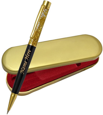 UJJi Name Print Zari Gold Brass Materail Long Lasting Refill Ball Pen(Ink Color - Blue )