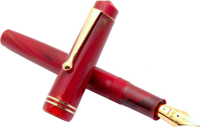 Ledos Click Aristocrat Gold Edition Red Marble Broad Nib Fountain Pen(Ink Color - converter system)