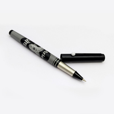UJJi Aries (Mesh) Designed Black Aluminum Metal Blue Ink Roller Ball Pen(Ink Color - Black)