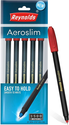 Reynolds Aeroslim Ball Pen(Pack of 5, Ink Color - Red)