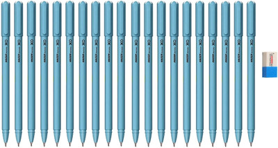 HAUSER XO Ball Pen Pack Of 20 Box Pack | Tip Size 0.6 mm With Gel Pen ink Eraser Ball Pen(Pack of 20, Ink Color - Blue)