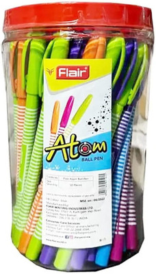 FLAIR Atom Ball Pen Pak Of 50 Ball Pen(Pack of 50, Ink Color - Blue)