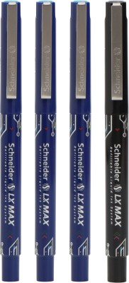 Luxor Schneider LX MAX Needle Tip Roller Ball Pen(Pack of 4, Multicolor)