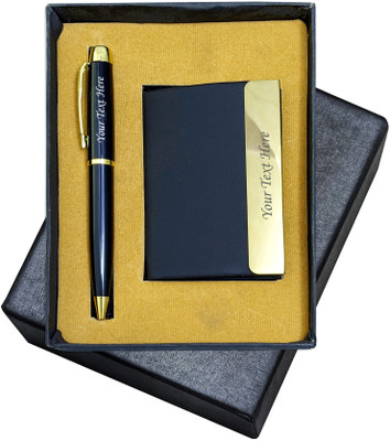 K K CROSI Name Written 2in1 Combo for Gifting Card Holder and Black Colour Pen Gift Set(Ink Color - Blue )