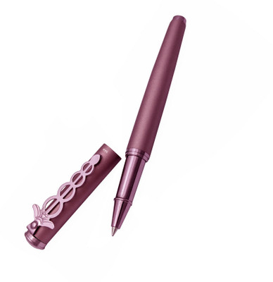 UJJi Doctor Clip Deisgn Pen in Dark Pink Matte Finish with German Refill Roller Ball Pen(Ink Color - Blue)