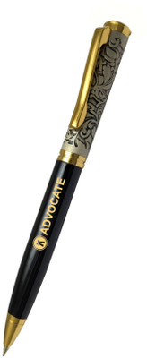 UJJi Antique Design with Advocate Logo Black with Gold Clip Brass Material Ball Pen(Ink Color - Blue )