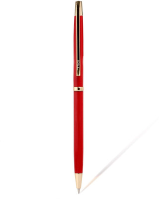 Tylos Classic Metal Red Body with Golden Cap Studded Stone on Top Arrow Clip Ball Pen(Ink Color - Blue)