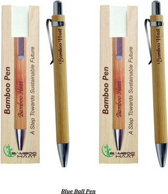 Bamboo Haat Organic & Biodegradable Bamboo Ball Point Ball Pen Refill(Pack of 2, Ink Color - Black)