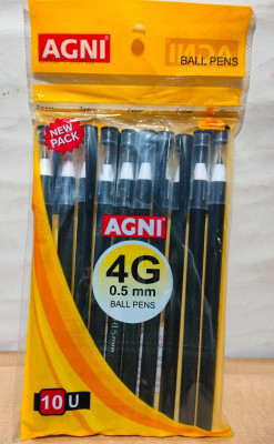 SHAW AGENCY Agni 4G 0.5 mm ball pen Ball Pen(Pack of 10, Ink Color - Black)