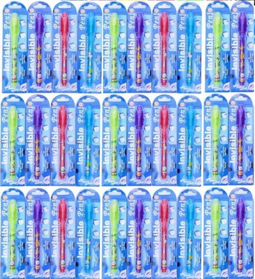 Gold Leaf Invisible Ink Pen, UV Light Pen for Magic and Secret Messages Digital Pen(Pack of 30, Ink Color - Blue)