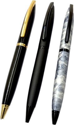 auteur auteur Executive Series 156 Set Of 3 Designer Metal Body Gift Ball Pen(Pack of 3, Ink Color - Blue)