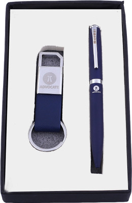 K K CROSI Advocate Logo Pen and ATM Card Holder Combo with Name Written on it Ball Pen(Pack of 2, Ink Color - Blue)