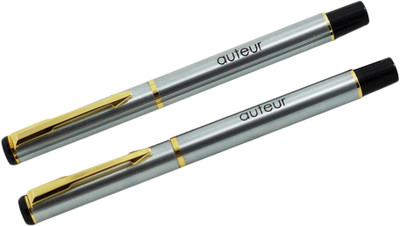 JINHAO 801 Set Of 2 Silver Colour Executive Metal Body Roller Ball Pen(Ink Color - Black)