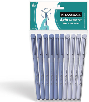 Classmate OCTANE SPIN | Fidgeting Clip Design Functionality | Ball Pen(Pack of 10, Ink Color - Blue)
