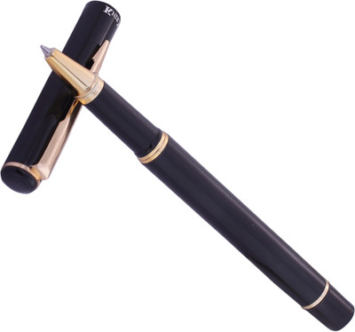 Krink KNP_PEN_R001 Unique Design with Golden Arrow Clip Black/Golden Color Combination Roller Ball Pen(Ink Color - Blue)