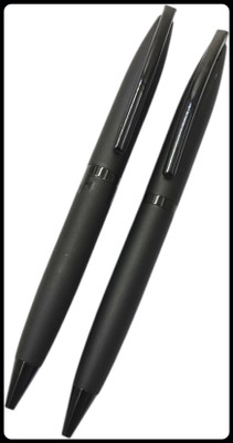 auteur Executive Series 156 Matte Black Designer Metal Body Gift Ball Pen(Pack of 2, Ink Color - Blue)