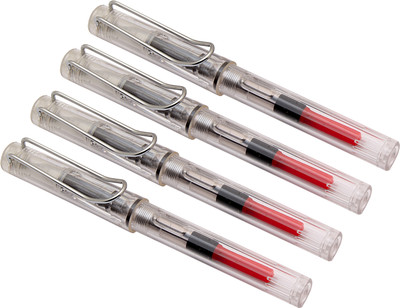 Ledos Set Of 4 Jinhao 599 Demonstrator With Fine Nib Fountain Pen(Pack of 4, Ink Color - Converter System)