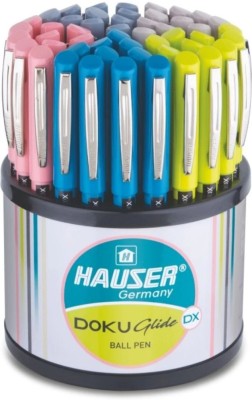 HAUSER Hauser Doku Glide 0.7mm Ball Pen Stand |Smudge Free & Smooth Writing | Ball Pen(Pack of 50, Ink Color - Blue)