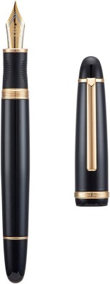 Levin Jinhao X850 Fountain Pen Fine Nib with Converter, Black Fountain Pen(Black)