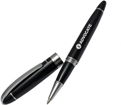 UJJi Adocate Gift with Executive Look Chrome Plated Black Colour Metal Roller Ball Pen(Ink Color - Blue)
