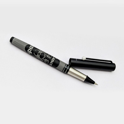 UJJi Cancer (Karka) Designed Black Aluminum Metal Blue Ink Roller Ball Pen(Ink Color - Blue)