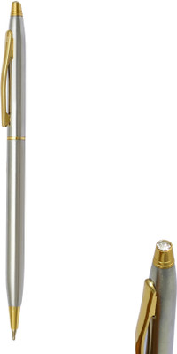 UJJi Slim Design with Top Stone with Golden Clip Metal Ball Pen(Ink Color - Blue )