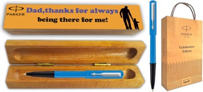 PARKER BETA NEO BALL PEN WITH SS With Wooden Thanks Dad Gift Pen Box & Gift Bag Ball Pen(Blue)