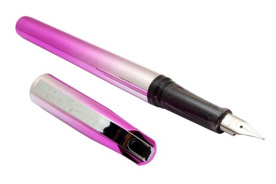 Ledos Yiren 100 Dual Tone Silver & Magenta With Metal Clip Fountain Pen(Converter & Cartridges system)