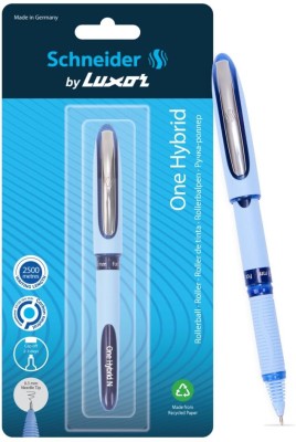 Schneider By Luxor One Hybrid | Needle Tip | 0.3 mm | 2500 Meters Writing Length | Waterproof Ink Roller Ball Pen(Ink Color - Blue)