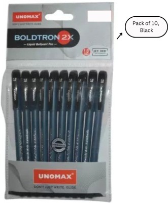 UNOMAX Boldtron 2X Ball Pen(Pack of 10, Black)