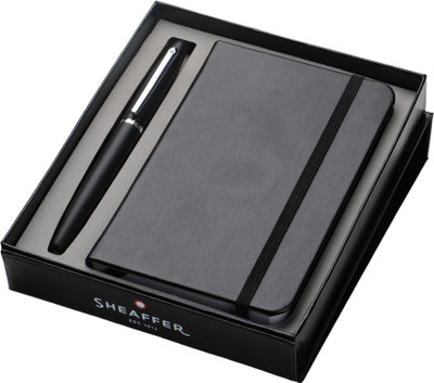 SHEAFFER G940 Set of 2 VFM Matte Black (M) Fountain Pen with Small Notebook Premium Pen Gift Set(Pack of 2, Ink Color - Black & Blue)
