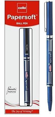 Cello Cello Papersoft|Smooth Ball Pens with superior writing experience Ball Pen(Pack of 10, Ink Color - Blue)