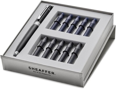 SHEAFFER Gift 300 Fountain Pen With 10 Cartridges Fountain Pen(Pack of 11, Black and Blue)