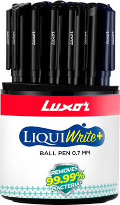 LUXOR Liquiwrite+ Antimicrobial Ball Pen(Pack of 25, Ink Color - Blue)