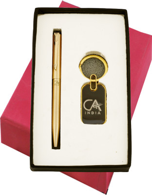 K K CROSI Advocate Logo Pen and Keychain Combo with Name Written on it Ball Pen(Pack of 2, Ink Color - Blue)