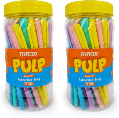 TOTEM Pulp 100Pcs(90 Blue & 10 Black)|0.7 mm Tip|Fragrance Ink|Smooth Writing| Ball Pen(Pack of 100, Multicolor)